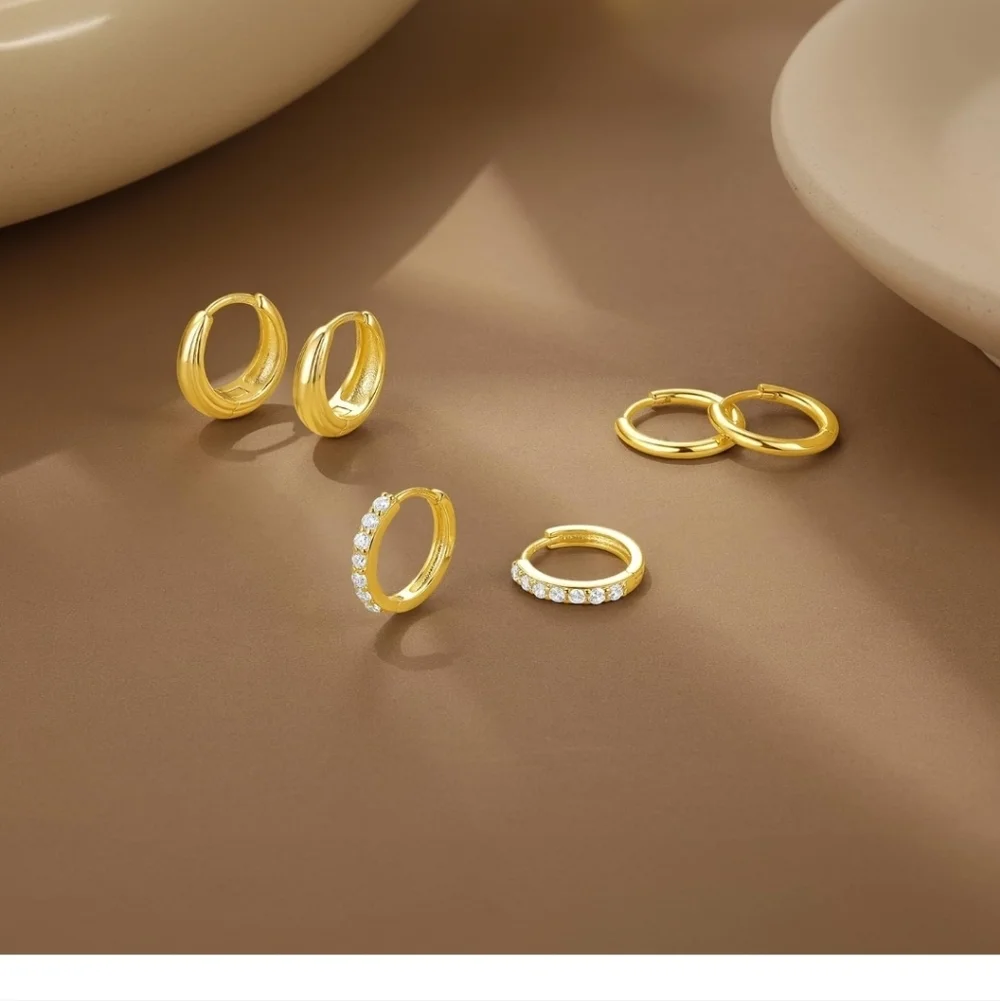 Elegant Gold and Silver Hoop Earrings